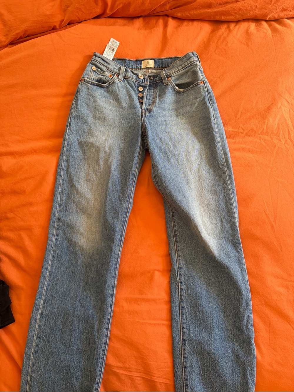 Levi's Light Blue Straight Leg Jeans with Button Fly
